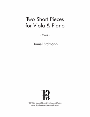 Two Short Pieces for Viola & Piano