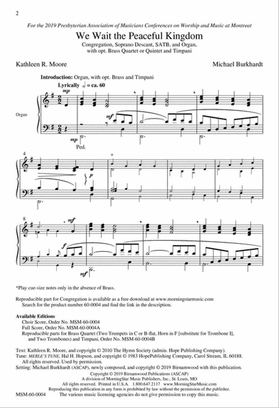 We Wait the Peaceful Kingdom 4-Part scores gallery preview page 2