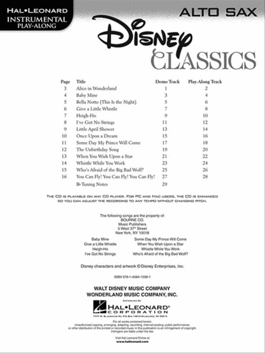 Disney Classics Alto Saxophone scores gallery preview page 3
