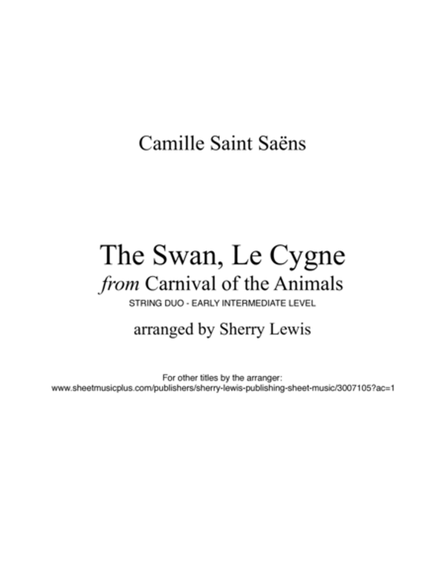 The Swan, LE CYGNE for String Duo, Early Intermediate Level for violin and cello image number null