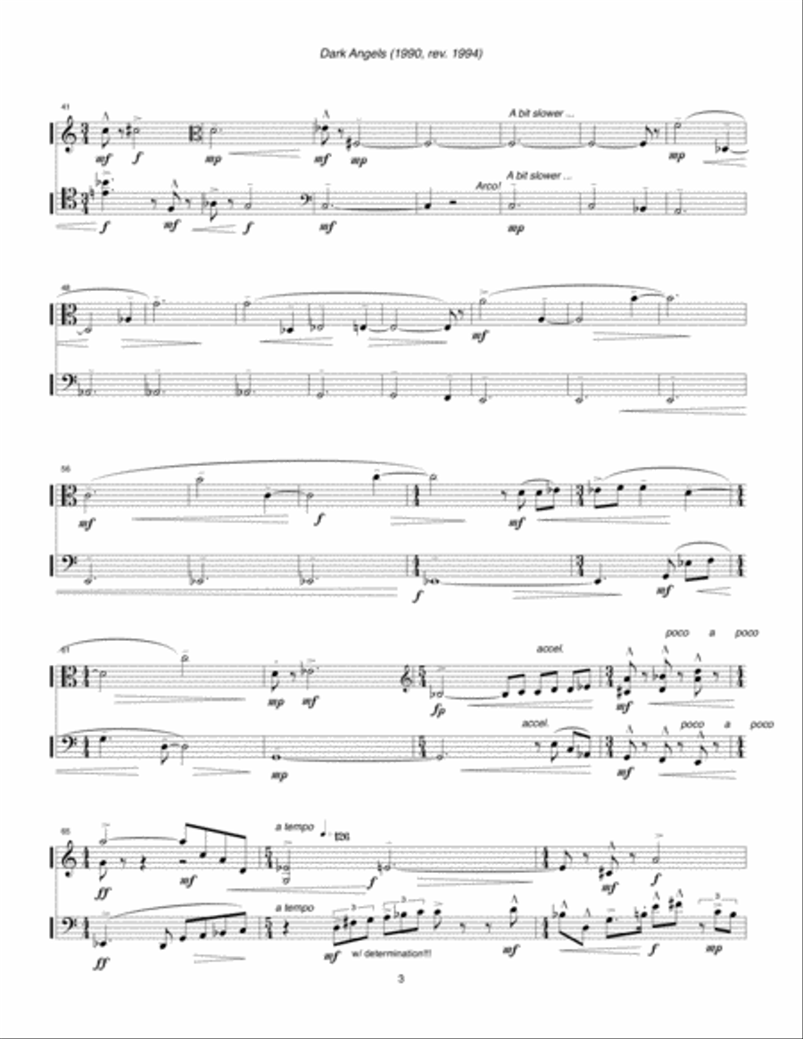 Dark Angels (1990, rev. 1994) for viola and cello String Duet scores gallery preview page 5
