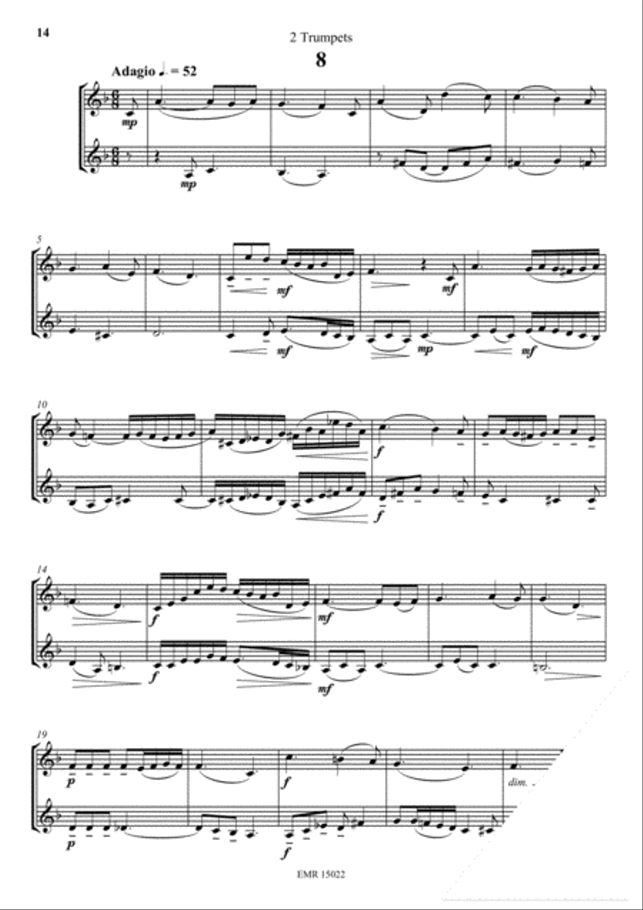 12 Duets in the Style of Chopin Trumpet Duet scores gallery preview page 8