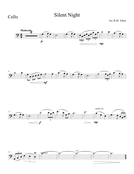 Silent Night (for cello and piano) (cello part)