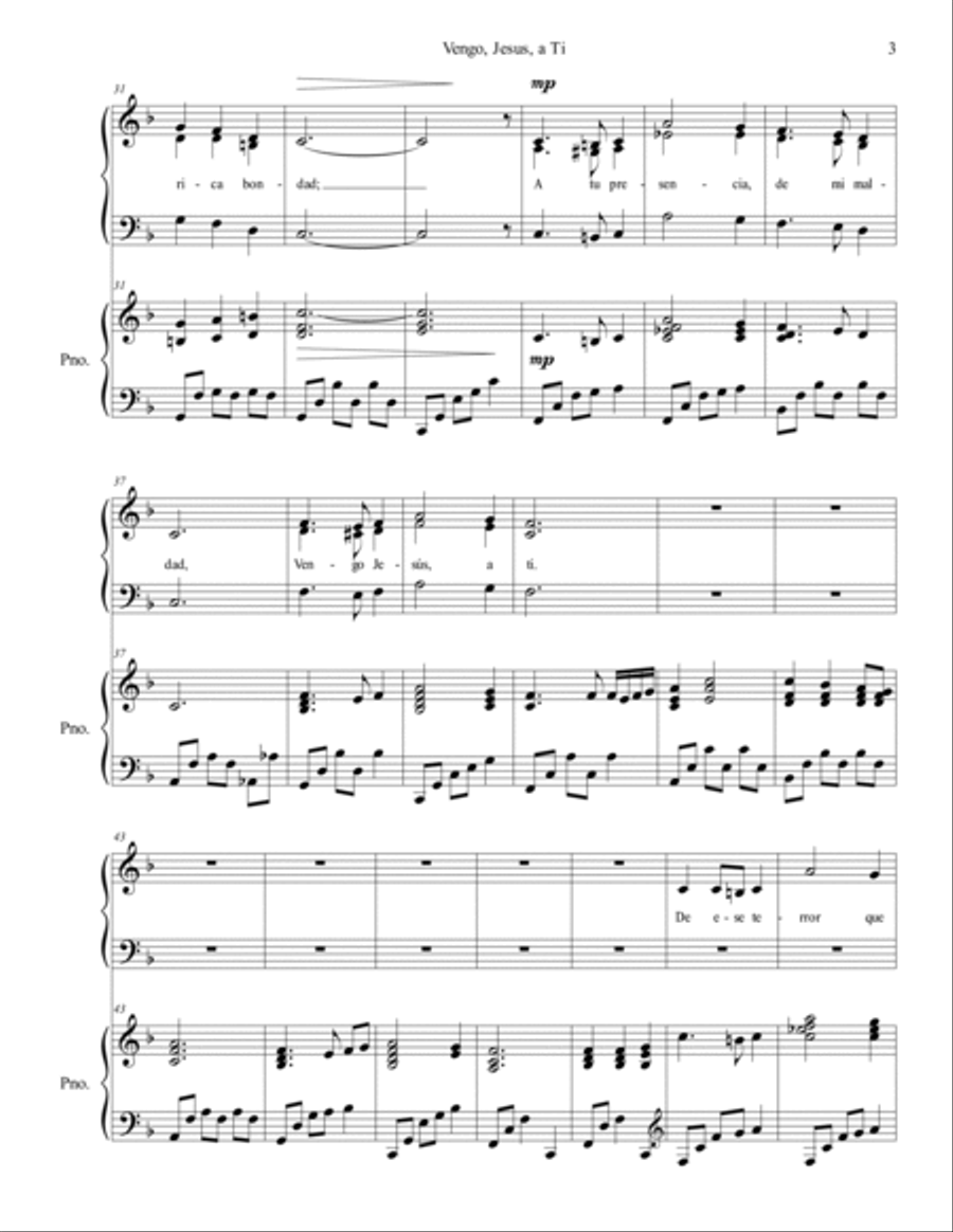 Jesus, I Come (Spanish) SAB 3-Part scores gallery preview page 3