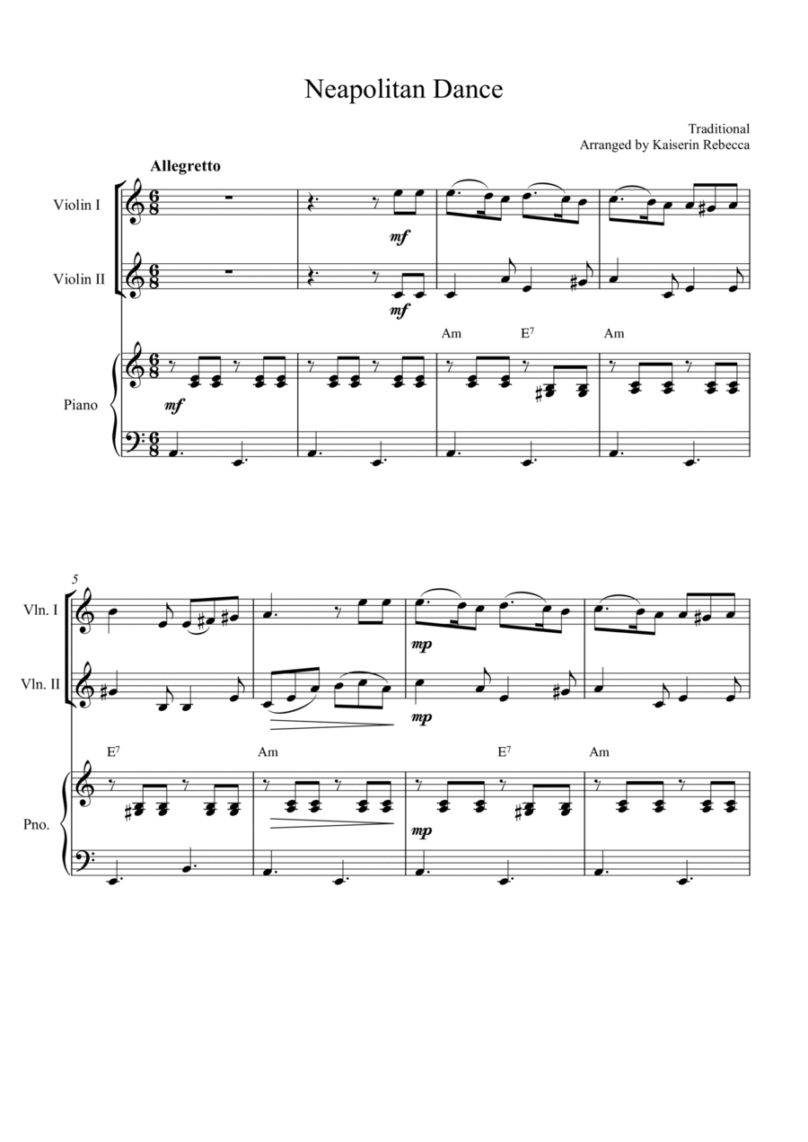 Neapolitan Dance String Duet scores gallery preview page 1
