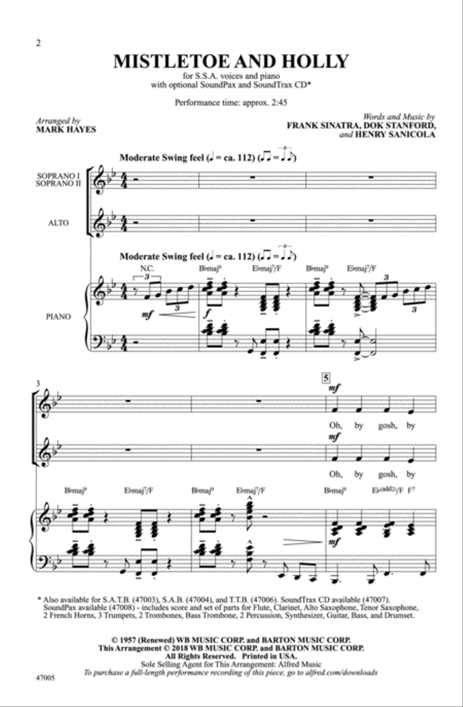 Mistletoe and Holly Choir scores gallery preview page 1