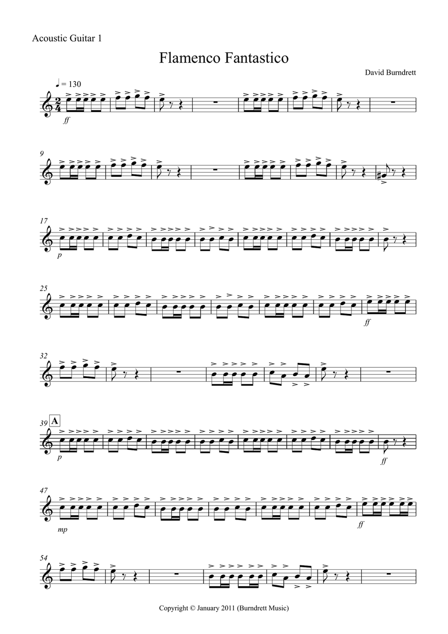 Flamenco Fantastico for Guitar Quartet Guitar Ensemble scores gallery preview page 5