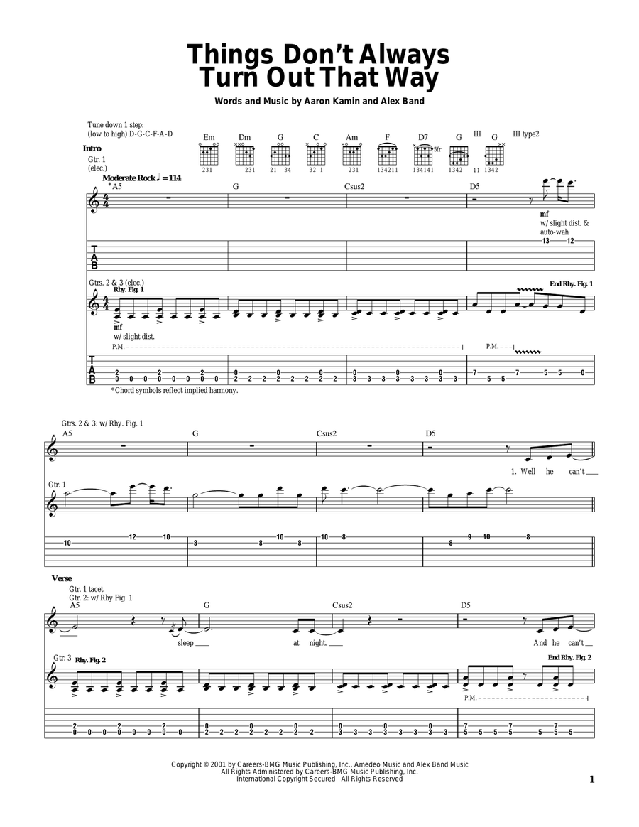 Things Don't Always Turn Out That Way Acoustic Guitar scores gallery preview page 1