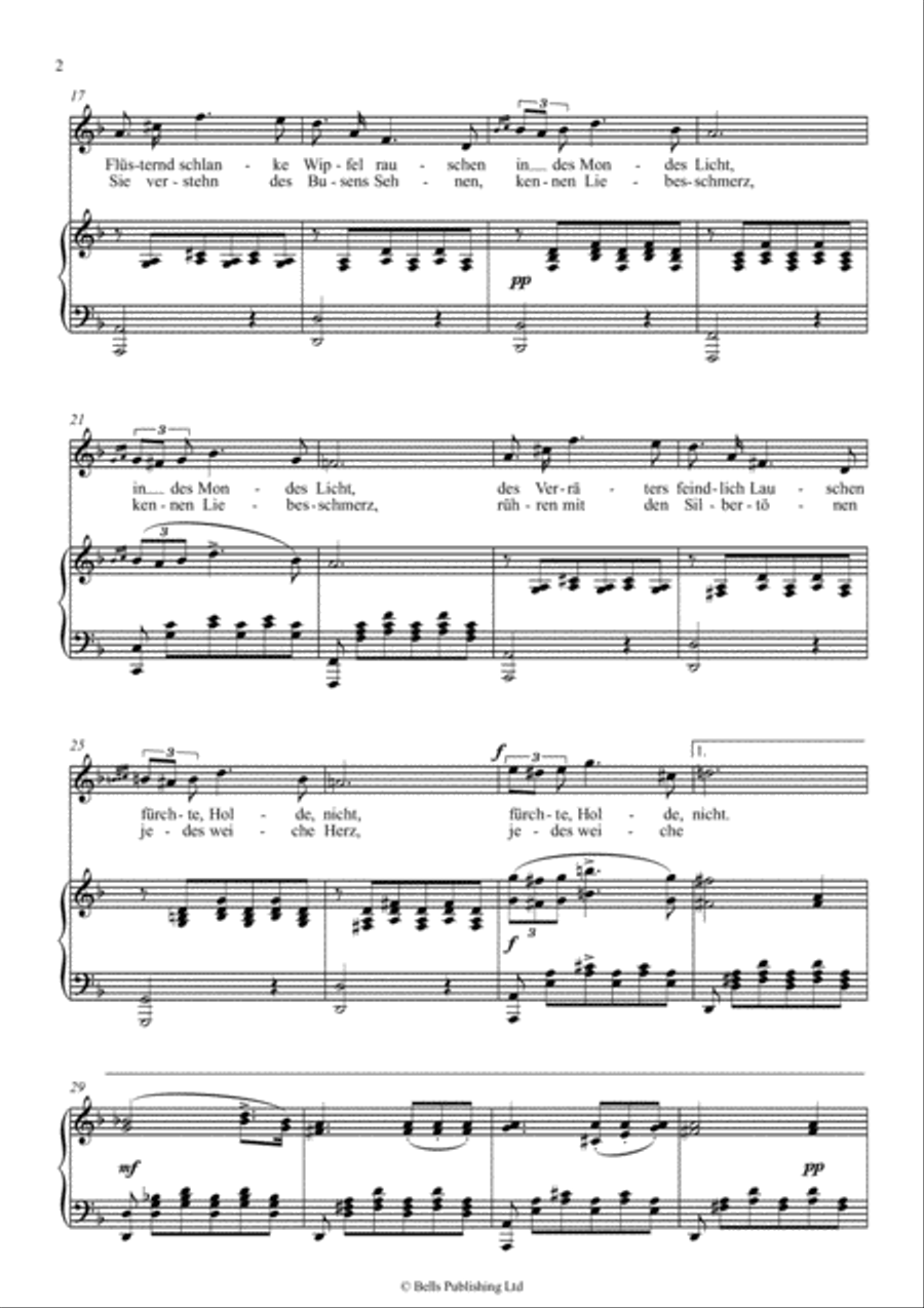 Standchen, D. 957 No. 4 (Original key. D minor) Voice Solo scores gallery preview page 2