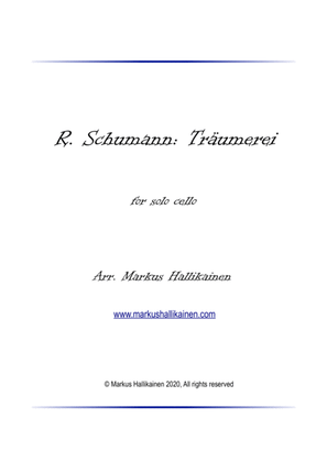 Book cover for R.Schumann Träumerei (Reverie) for cello solo