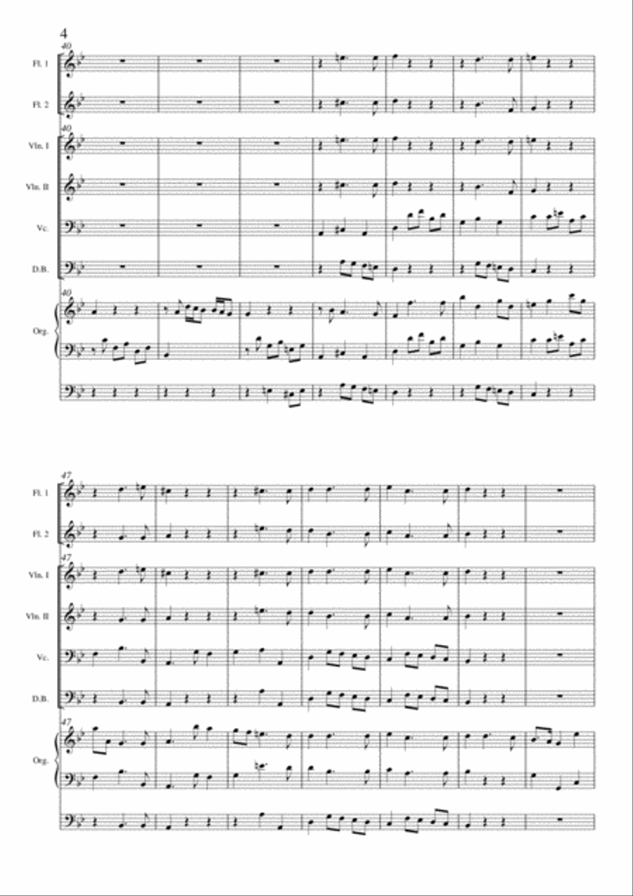 HANDEL - ORGAN CONCERTO in Bb Op. 4, No 6, HWV.294-2 Small Ensemble scores gallery preview page 4