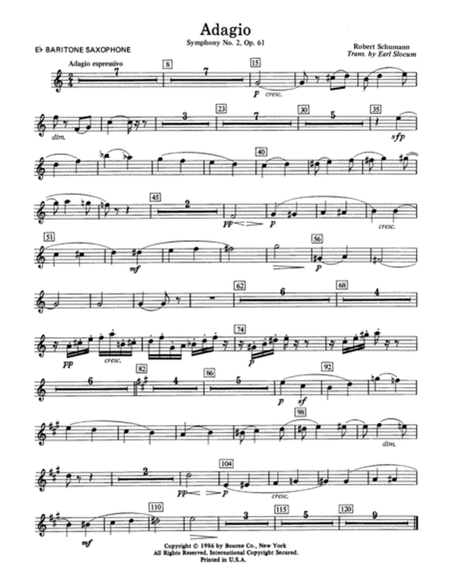 Adagio Symphony No. 2, Op. 61 - Eb Baritone Sax