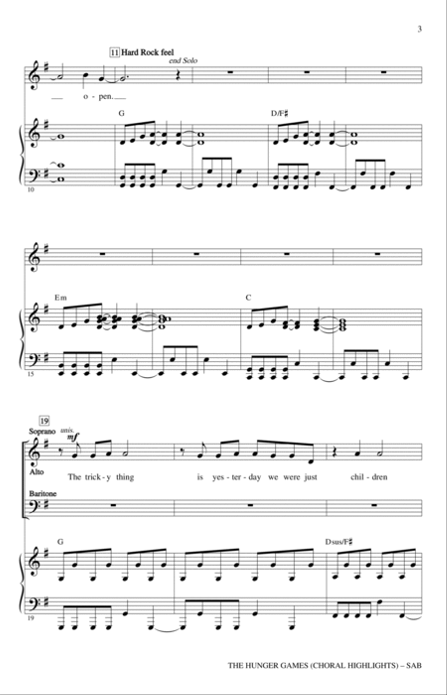 The Hunger Games (Choral Highlights) 3-Part scores gallery preview page 2