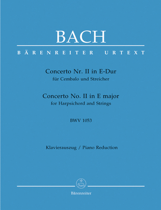 Book cover for Concerto for Harpsichord and Strings No. 2 E major BWV 1053