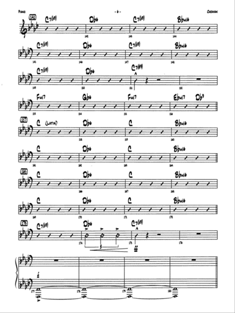 Caravan: Piano Accompaniment Jazz Ensemble scores gallery preview page 6