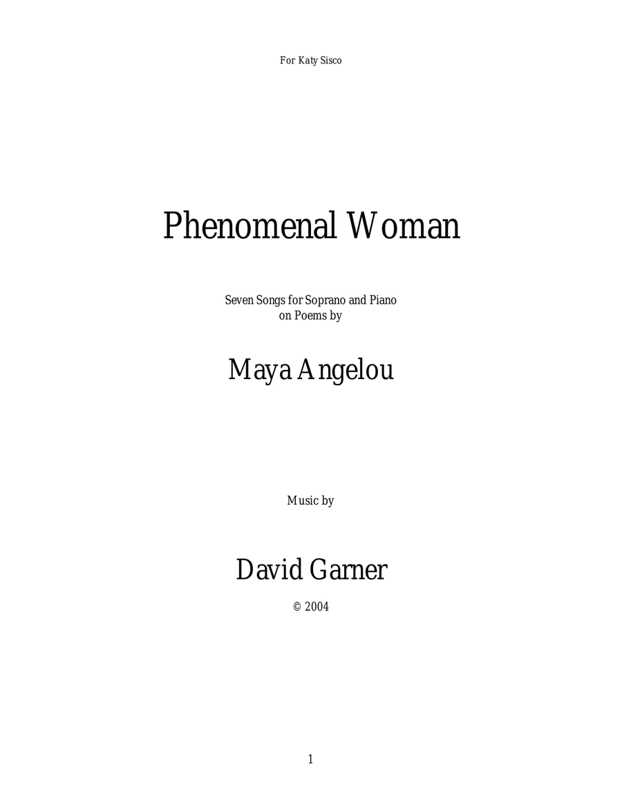 Phenomenal Woman Phenomenal Woman Soprano Voice scores gallery preview page 1
