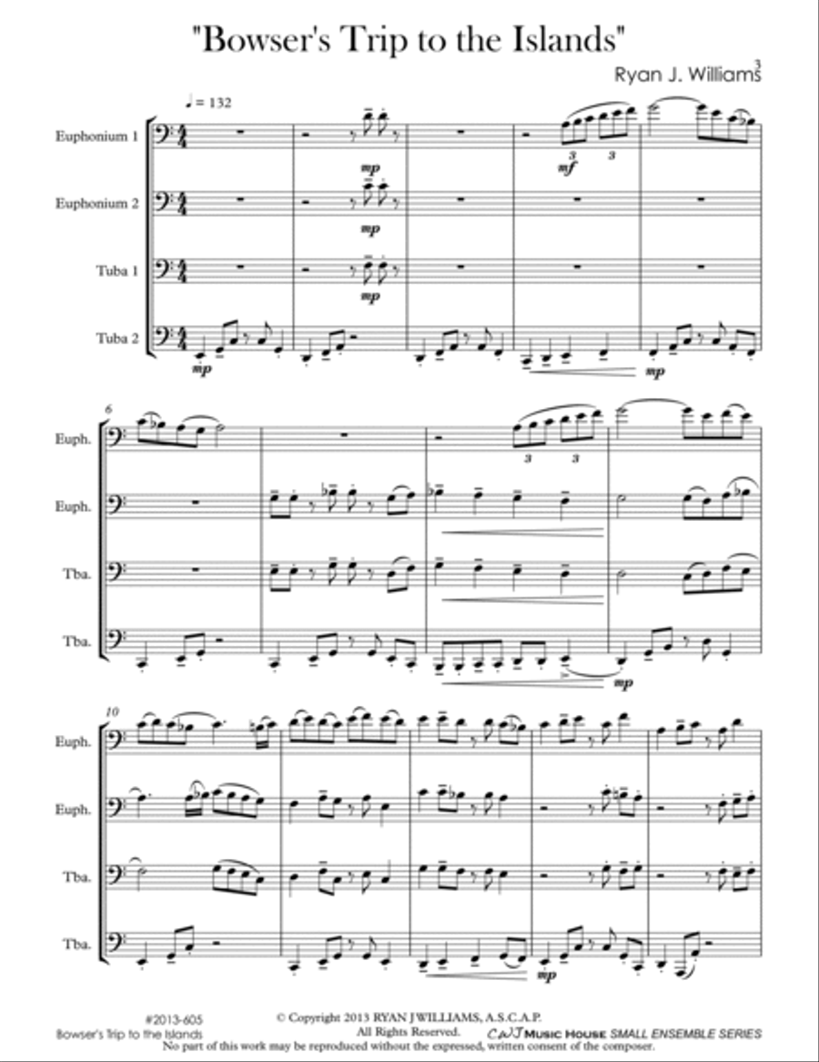 Bowser.s Trip to the Islands Brass Ensemble scores gallery preview page 3