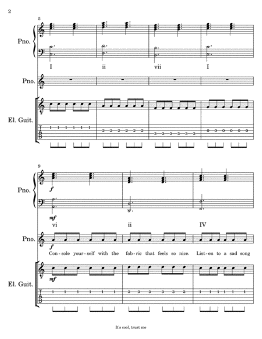 Life Doesn't Resolve (Hannah Ravyn Mancini) Piano, Vocal, Guitar scores gallery preview page 2