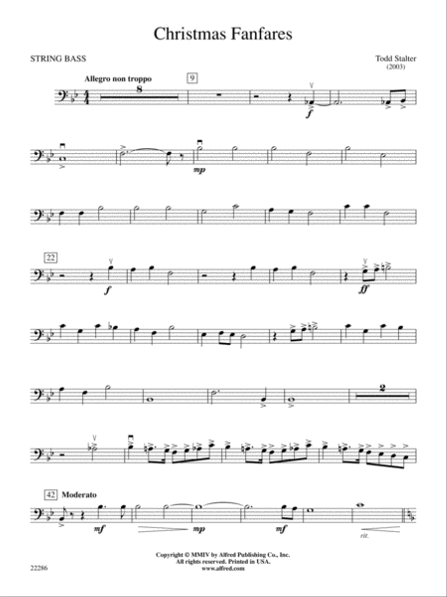 Christmas Fanfares: String Bass Concert Band scores gallery preview page 1