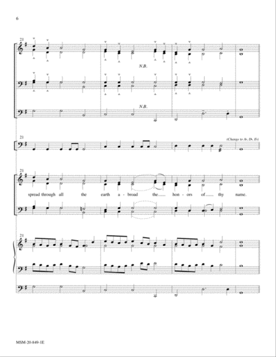Oh, for a Thousand Tongues to Sing (Azmon) 4-Part scores gallery preview page 6