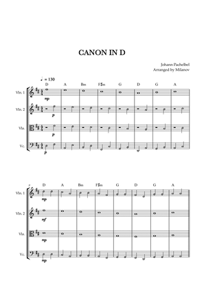 Book cover for Canon in D | Pachelbel | String quartet