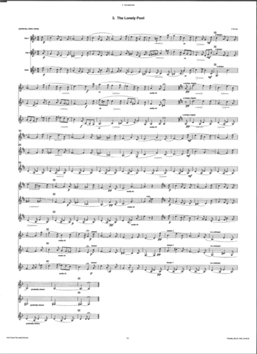 Morland and Torland (1916) by Ernest Markham Lee for Clarinet Trio (2 Bb & Bass) Clarinet Trio scores gallery preview page 4
