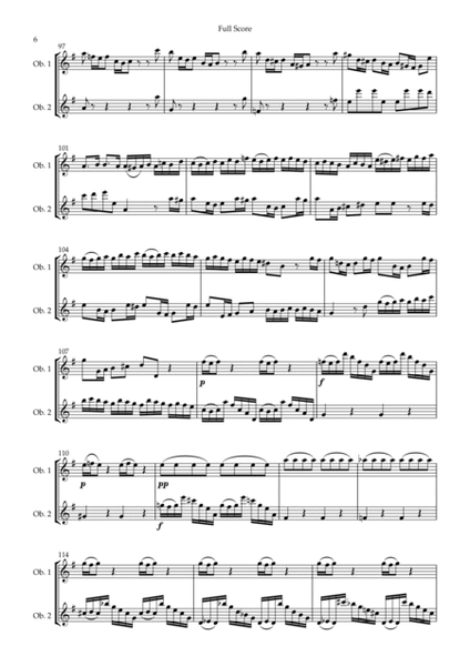 Brandenburg Concerto No. 3 in G major, BWV 1048 1st Mov. (J.S. Bach) for Oboe Duo image number null