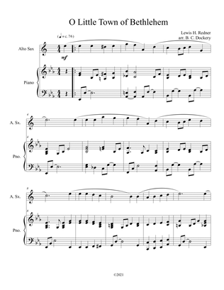 O Little Town of Bethlehem (Alto Sax Solo) with piano accompaniment