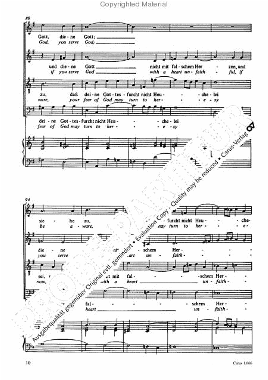 Be aware, your fear of God may turn to heresy (Siehe zu, dass deine Gottesfurcht nicht Heuchelei sei) 4-Part scores gallery preview page 11