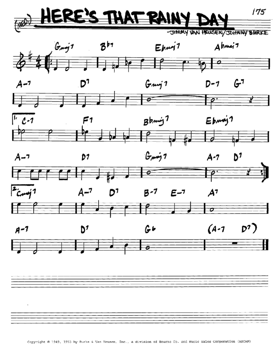 Here's That Rainy Day C Instrument scores gallery preview page 1