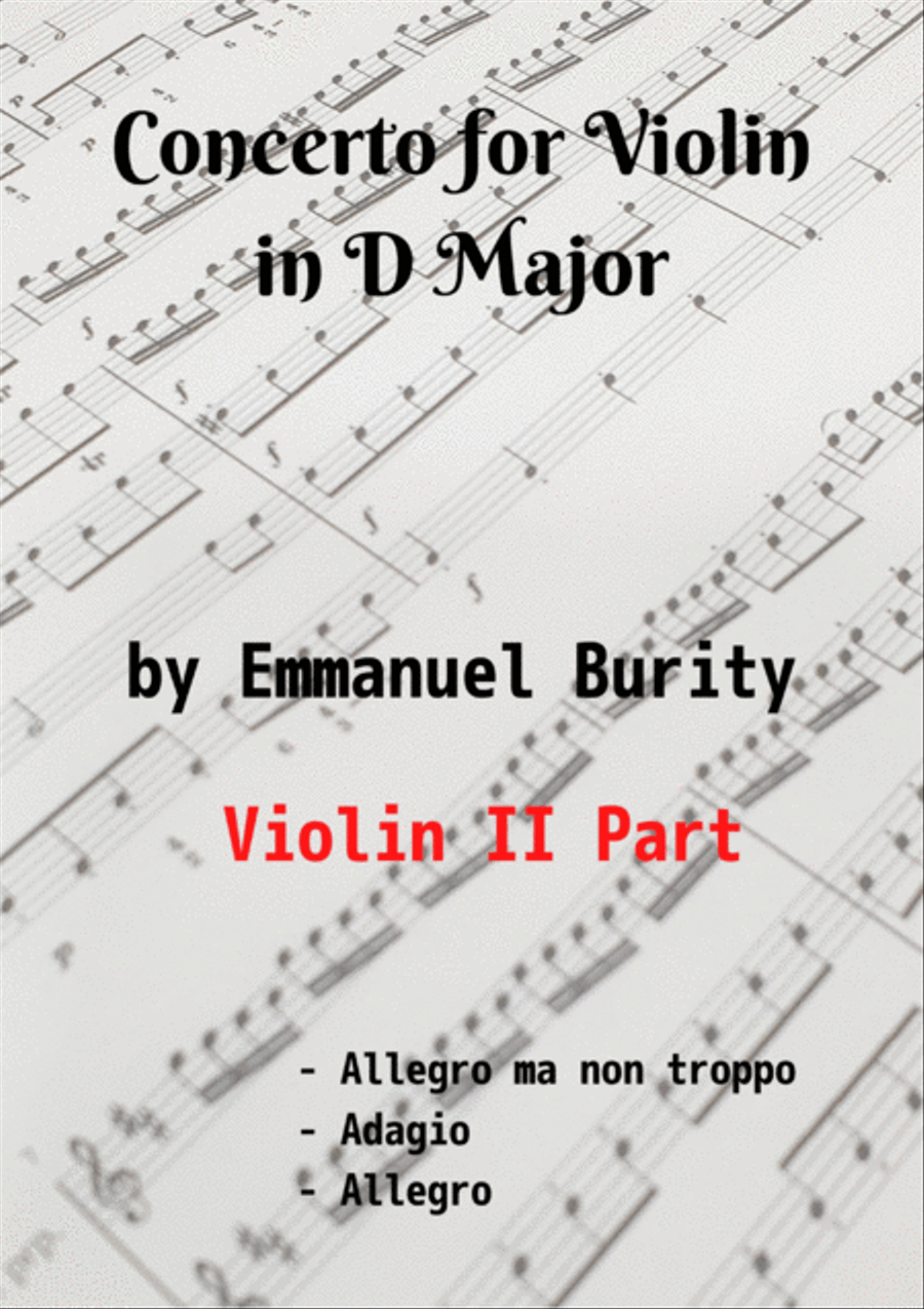 Concerto for Violin in D Major by Emmanuel Burity (1969- ) String Orchestra scores gallery preview page 1