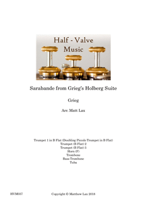 Book cover for Sarabande from Grieg's Holberg Suite (Brass Septet)