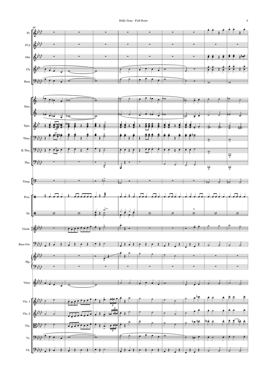 Dolly Gray - Collingwood AFL club song. Vocal and Orchestra Large Ensemble scores gallery preview page 5