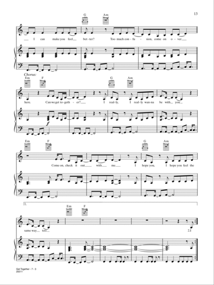Get Together Get Together Piano, Vocal, Guitar scores gallery preview page 3