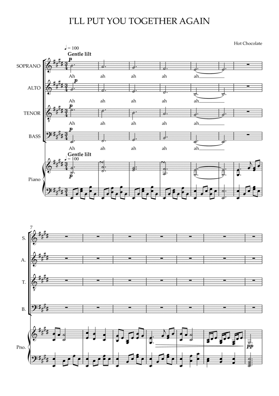 I'll Put You Together Again 4-Part scores gallery preview page 1