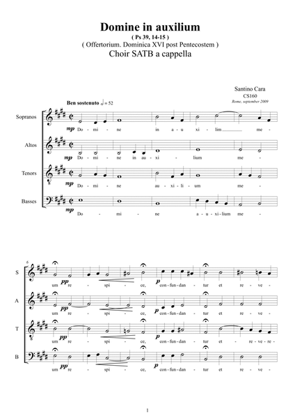 Domine, in auxilium - Offertorium for Choir SATB a cappella image number null