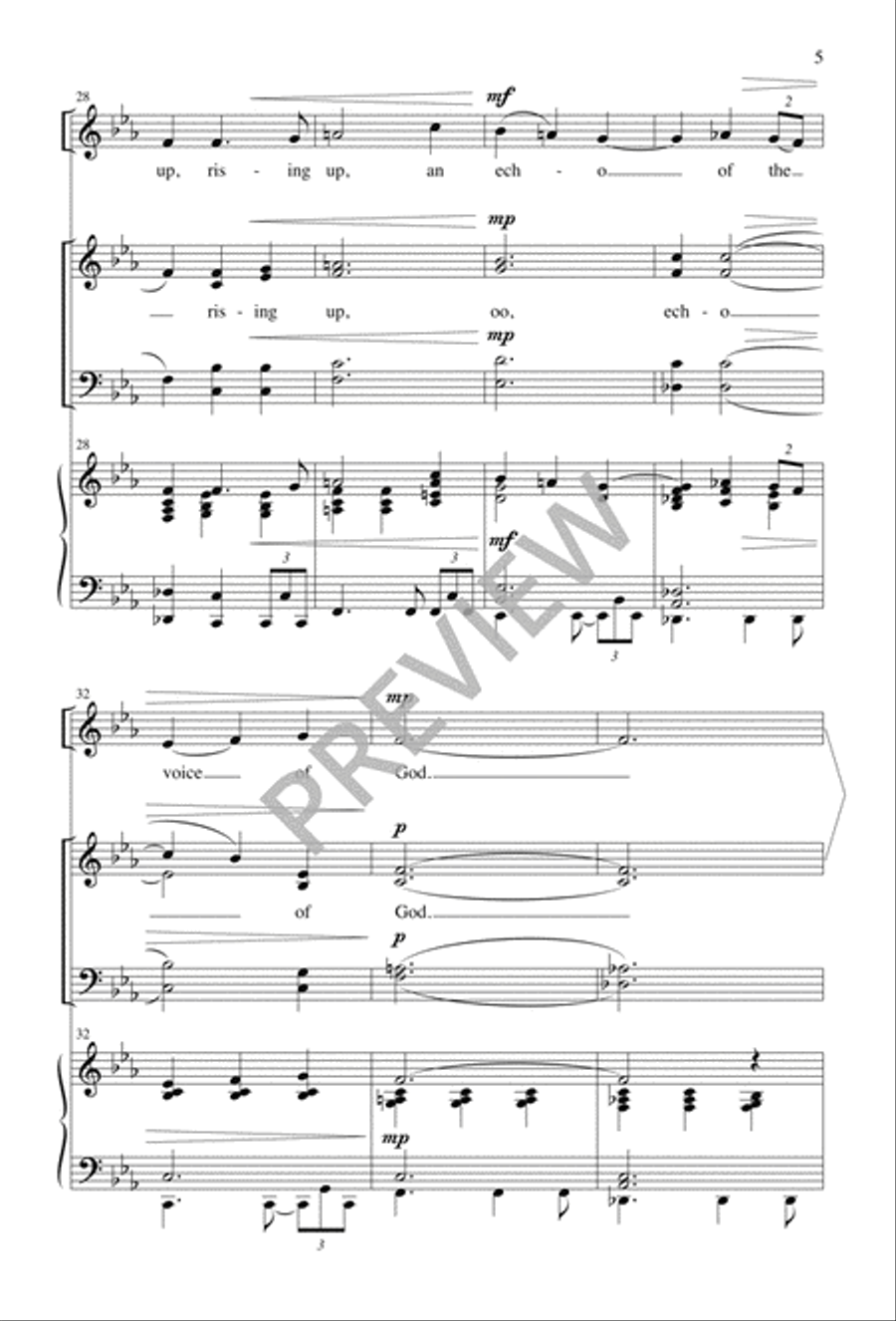 An Echo of the Voice of God 4-Part scores gallery preview page 6