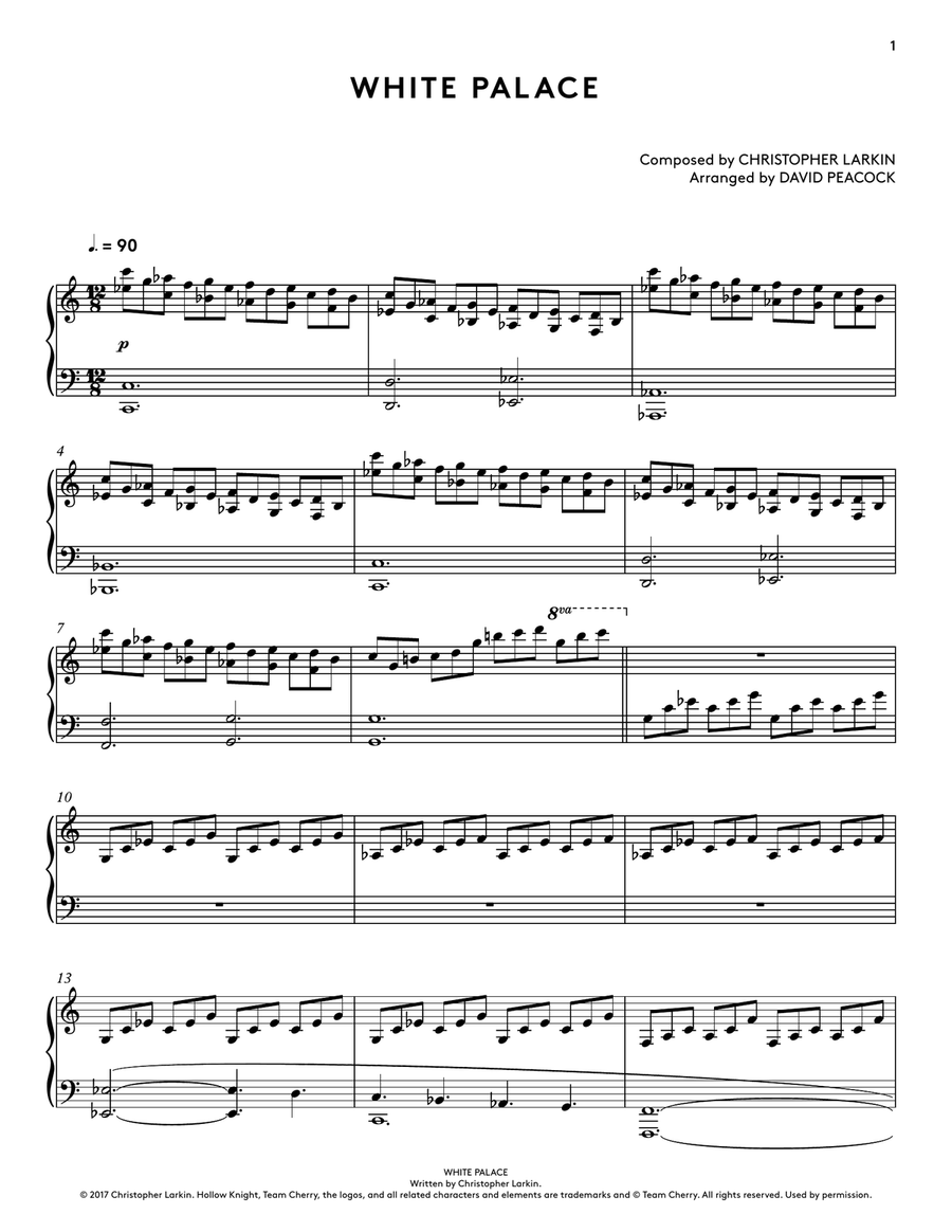 White Palace (Hollow Knight Piano Collections) Piano Solo scores gallery preview page 4