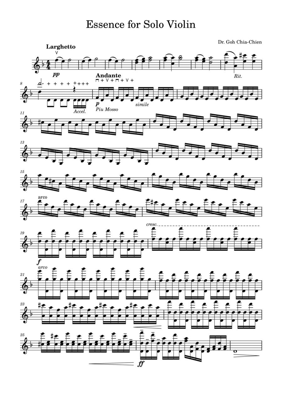 Essence for Solo Violin Violin Solo scores gallery preview page 1
