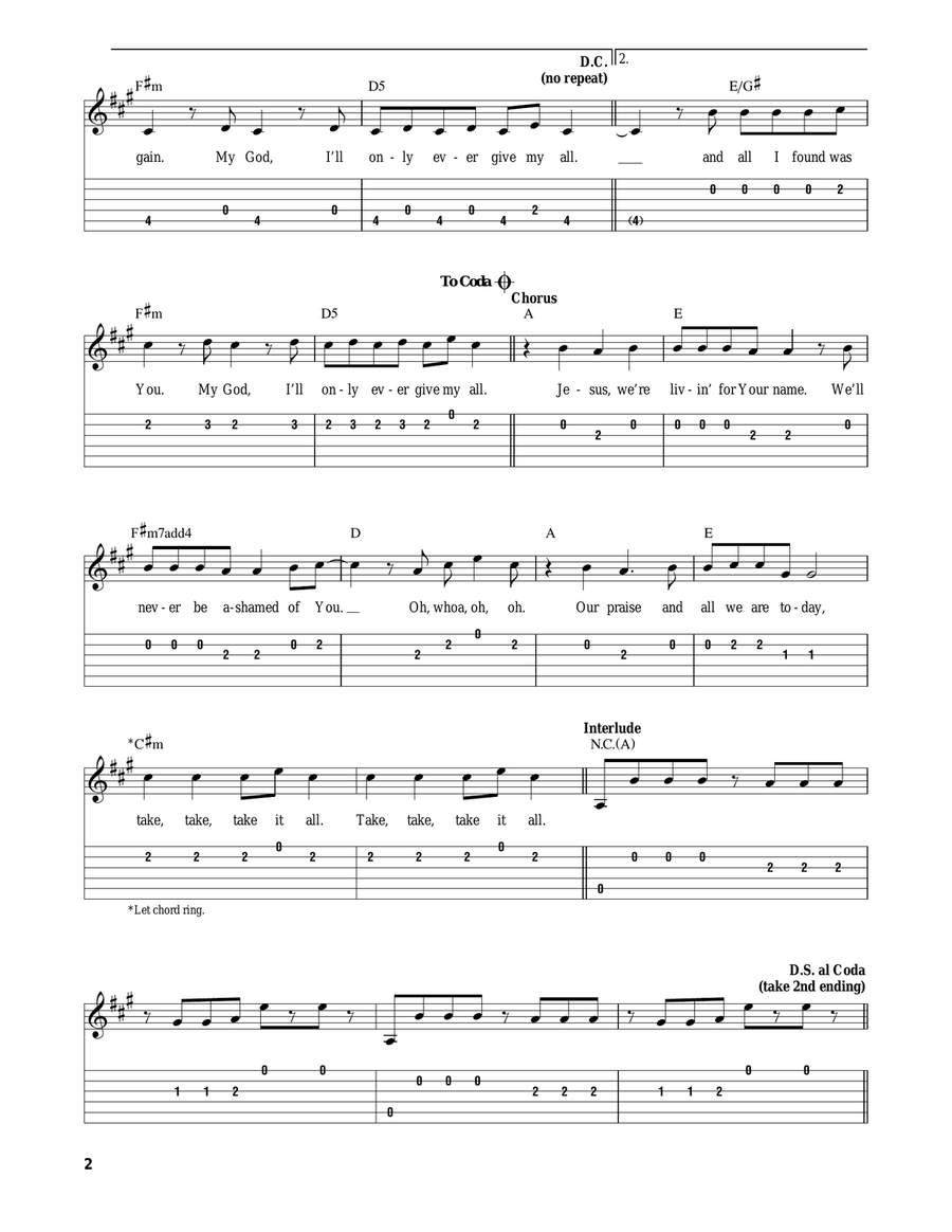 Take It All Acoustic Guitar scores gallery preview page 2