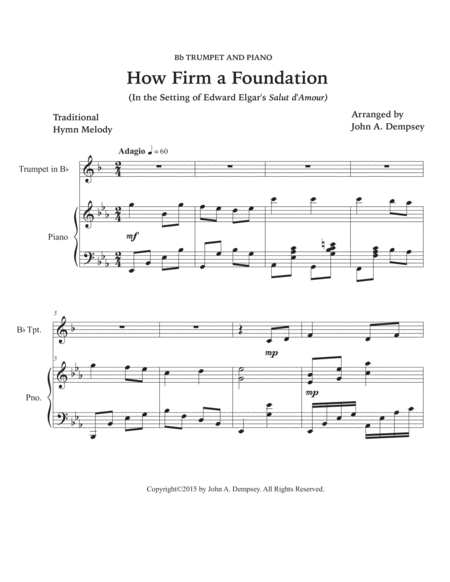 How Firm a Foundation (Trumpet and Piano) image number null