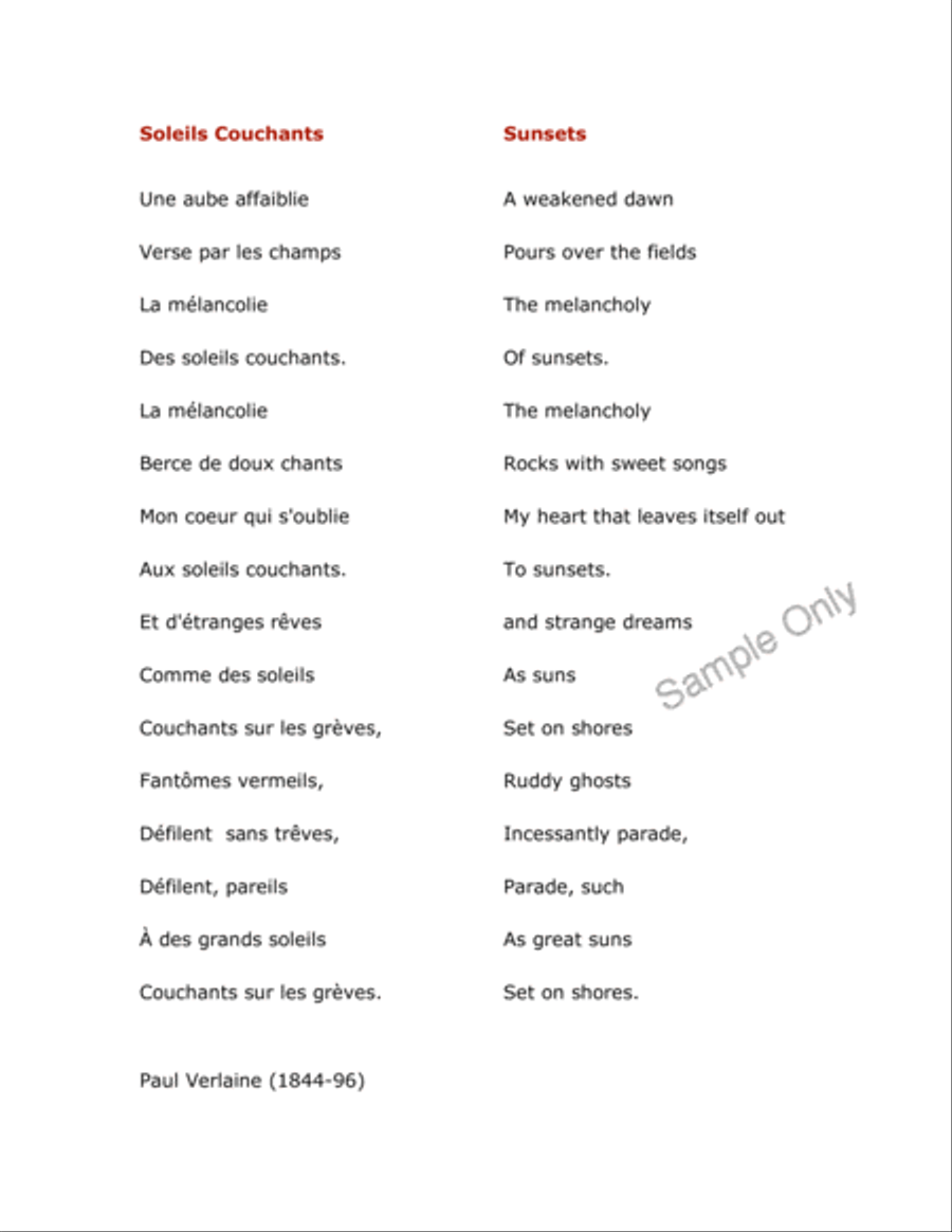 Soleils Couchants 4-Part scores gallery preview page 2