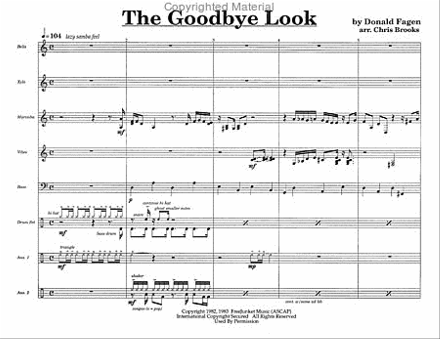 Goodbye Look, The Goodbye Look, The Percussion Ensemble scores gallery preview page 2