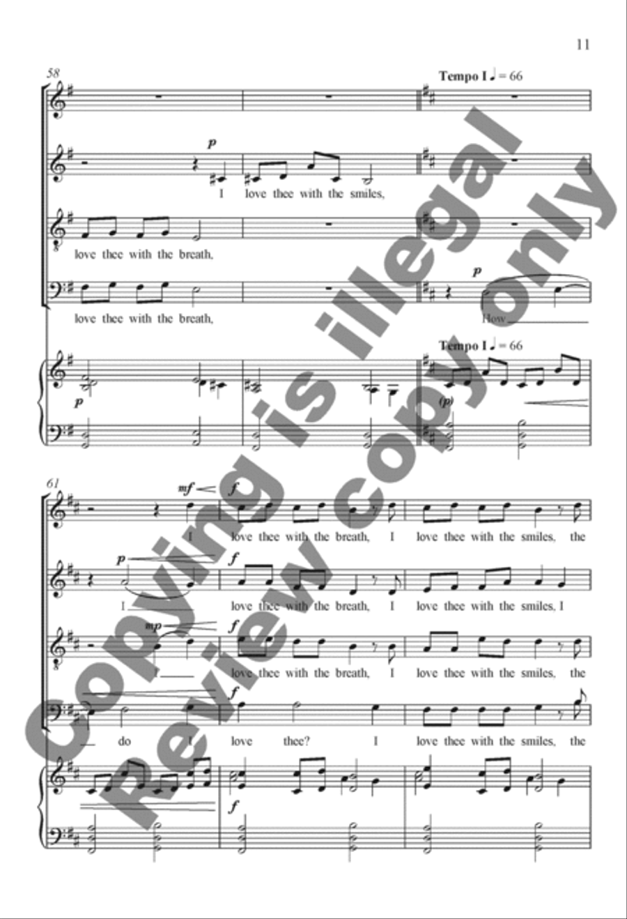 How Do I Love Thee? How Do I Love Thee? 4-Part scores gallery preview page 10