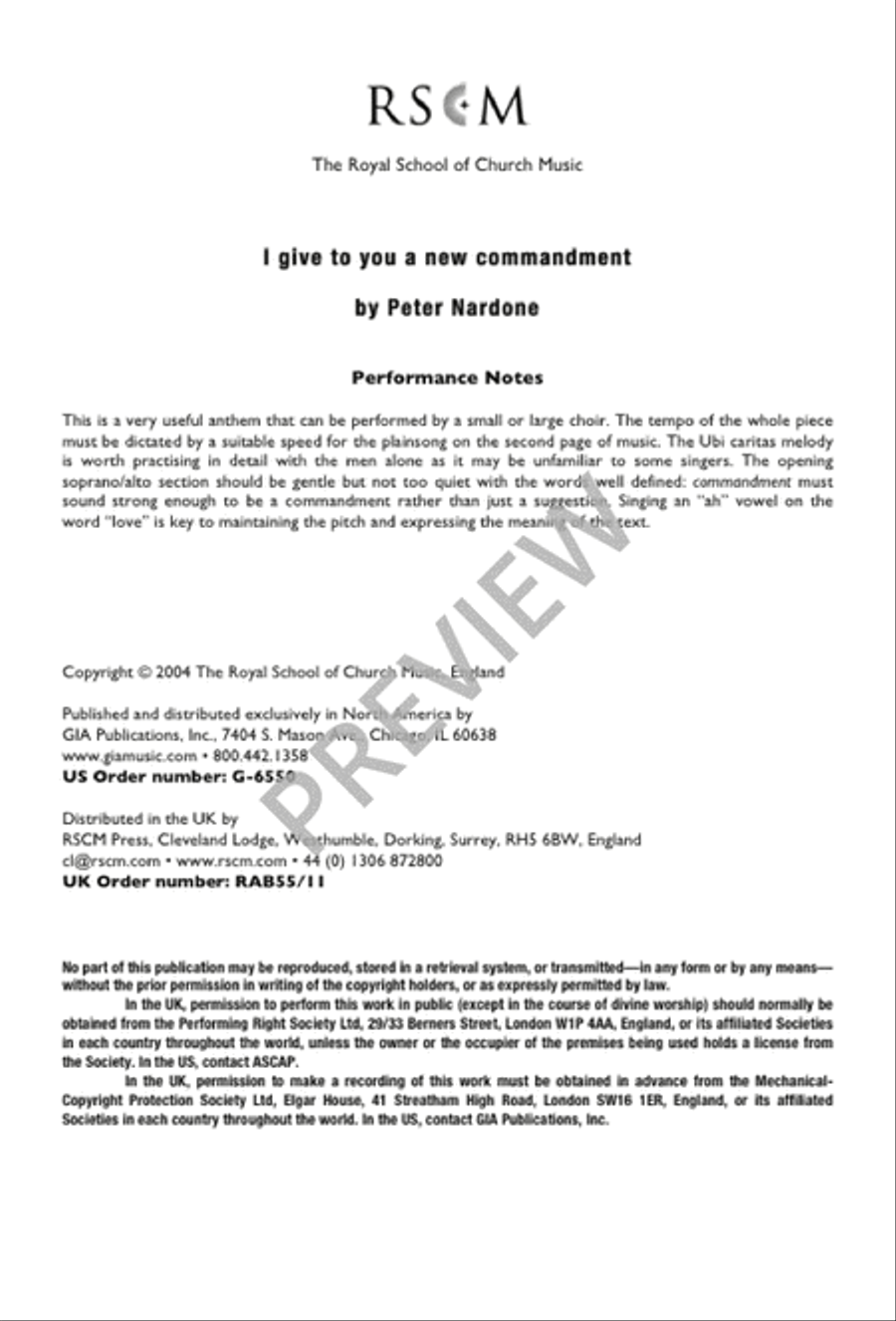 I Give to You a New Commandment 4-Part scores gallery preview page 2