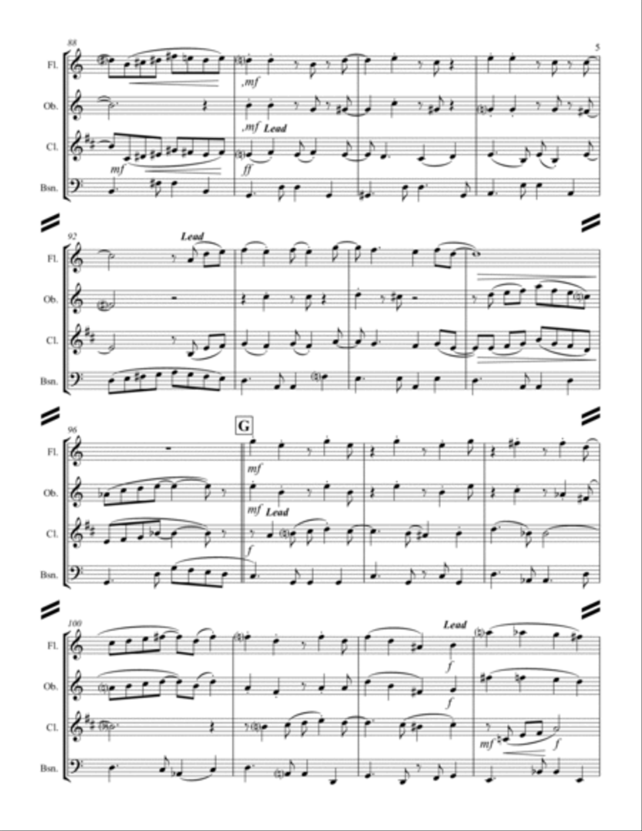 Desafinado Woodwind Quartet scores gallery preview page 6