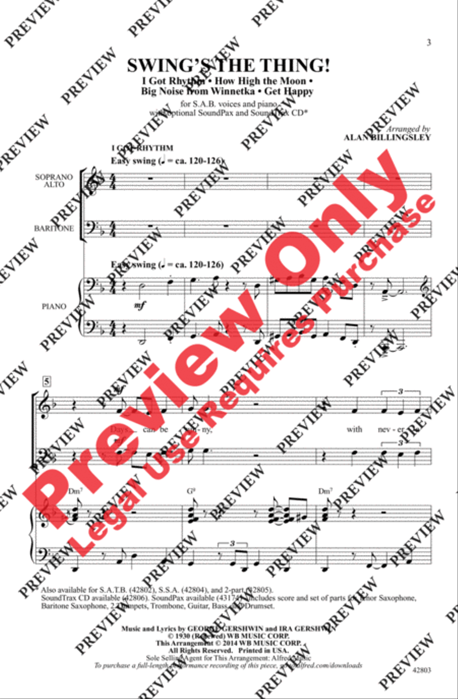 Swing's the Thing! 3-Part scores gallery preview page 2