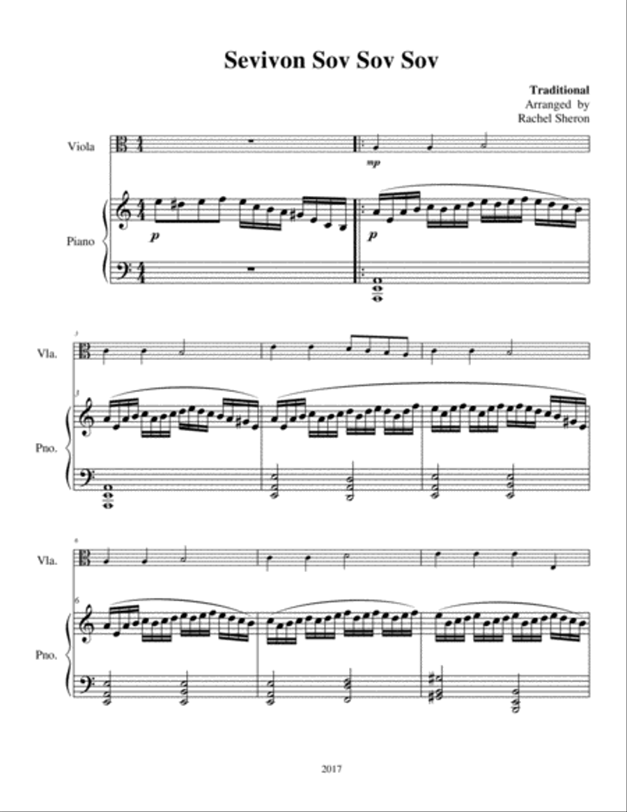 Sevivon Sov Sov Sov Viola scores gallery preview page 1