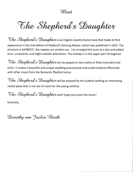 Romantic Playford: The Shepherd's Daughter image number null
