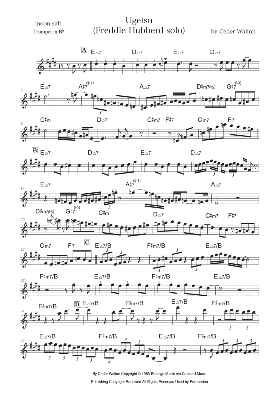 Ugetsu B-Flat Trumpet scores gallery preview page 1